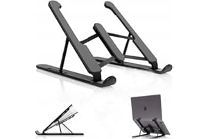 Suporte Ajustável Liga ALUMINIO para Notebook, 6 POSICOES, saida de ar, serve para notebook tablet celular qualquer eletronico, Ergonômico, Dobrável, 26 x 19 cm, Premium