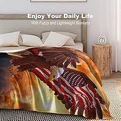 Bald Eagle Blanket American Flag Eagle Decor Throw