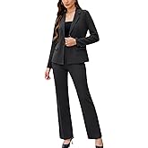 Women's 2 Piece Suits Business Casual Outfits Long Sleeve Solid Blazer with Pants Professional Office Work Sets