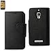 Reiko 3-in-1 Wallet Case for Alcatel One Touch Fierce 7024W - Retail Packaging - Black