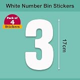 Packwith Pack of 4 White Bin Number 3 Stickers 17 cm Vinyl view 2