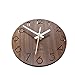 Rustic Country Tuscan Style Wooden Wall Clock Silent & Non-Ticking Battery Operated Small Decor Round Wall Clock (6 Inch)