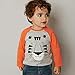 Soda Park Boys Long Sleeve Solid Cotton Cute Tiger Graphic T Shirt Orange 4T