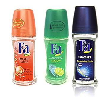 Fa Caribbean Lemon Exotic & Extic Garden & Emerging Fresh Fresh Roll On 50 mL Pack of-3
