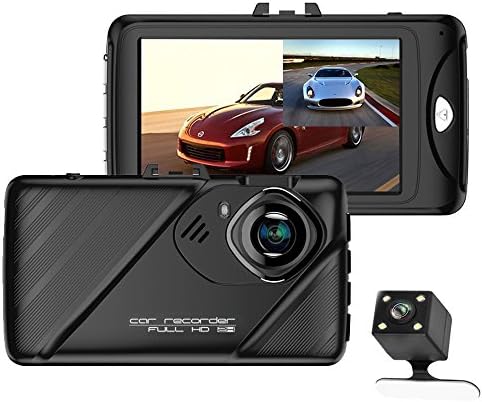 Dash Cam,Dash Camera Car DVR Dashboard 170 Degree Angle Full HD 1080P 30fps , Dual Lens Front+Rear Vehicle Recorder with Night Vision, G-Sensor, WDR, Loop Recording,Parking Mode