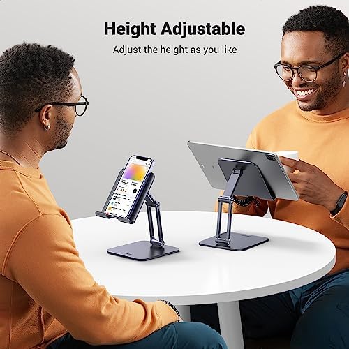 Supporto Tablet Regolabile da Tavolo, Porta Cellulare Scrivania in Alluminio Compatibile con Galaxy Tab, iPad 2022/2021 e Altri da 4.7-12.9"