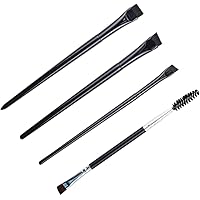 4 Pcs Eyeliner Brush Kit, Fine Angled Eyeliner Brush Flat Slanted Thin Eyebrow Brush Double-Ended Angled Eye Brow Brush Conce