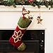 Valery Madelyn 21 inch Farmhouse Burlap Christmas Stockings with Christmas Flower and Plush Cuff Trim, Themed with Tree Skirt (Not Included)