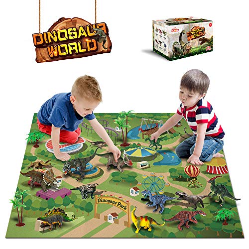 Buy Dinosaur Toys 12 Pcs Dinosaur Figures, Activity Play Mat & Trees