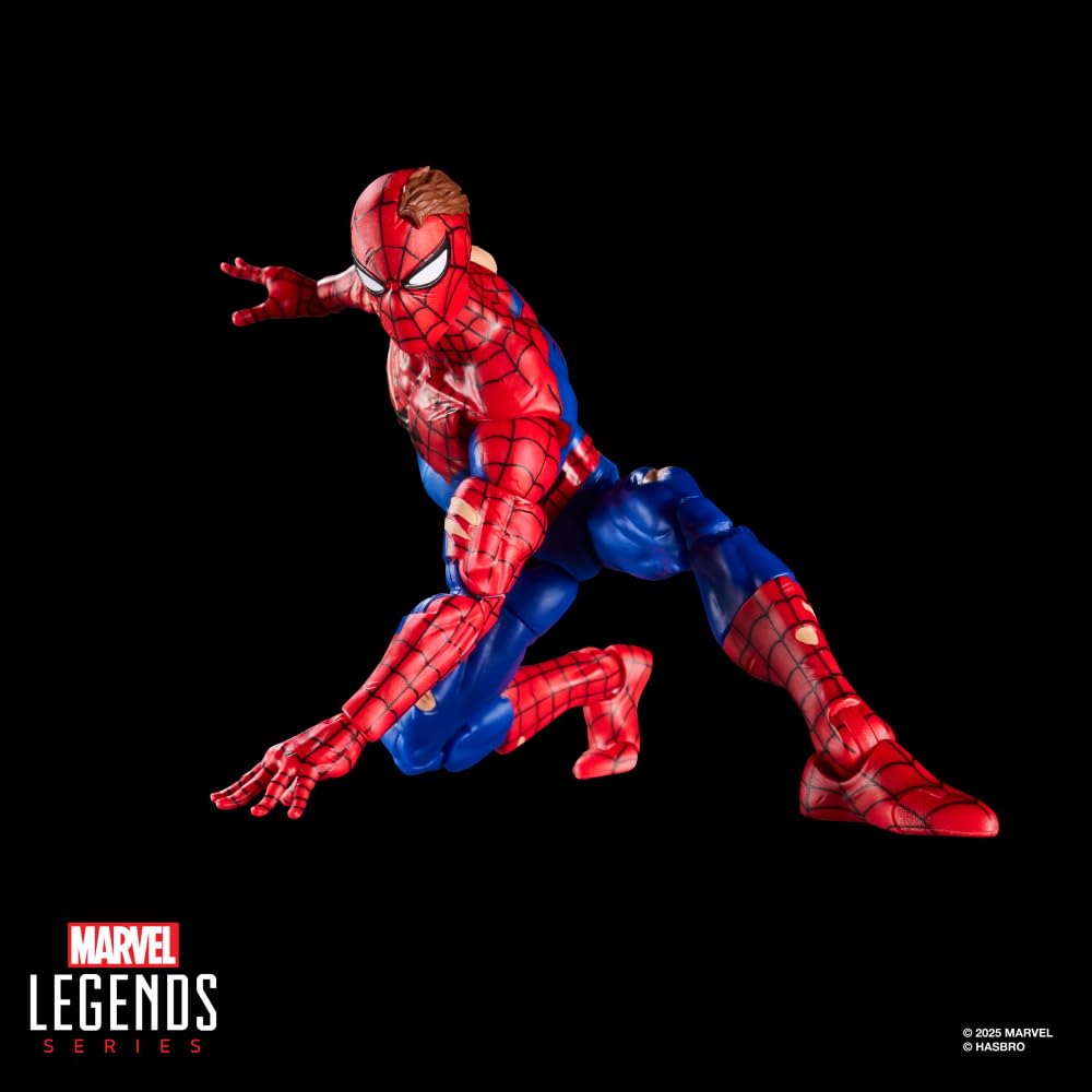 Spider-Man Marvel Legends Series Magic: The Gathering Battle-Damaged, 6-Inch Action Figure Toy & Exclusive Foil Collectible Card Game Trading Card
