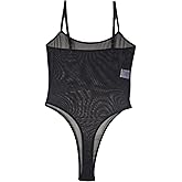 ABAFIP Women's Sheer Mesh Bodysuit Lingerie See Through Teddy High Cut Thong Leotard Sexy Body suit