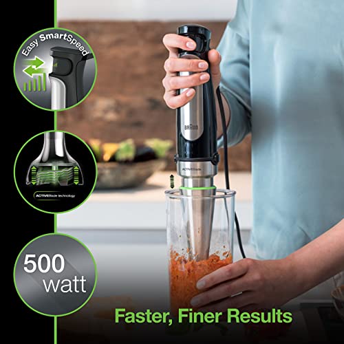 Braun MQ7035X 3in1 Immersion Hand, Powerful 500W Stainless Steel