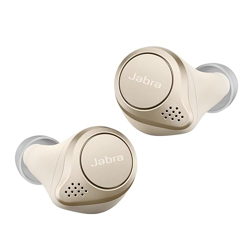 Jabra Elite 75t – True Wireless Earbuds with Charging Case, Gold Beige –  Active Noise Cancelling Bluetooth with a Comfortable, Secure Fit, Long