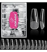 AORAEM 240PCS Artificial Ballerina Nail,12 Size Acrylic False Nail Tips Full Cover Long Coffin Na...