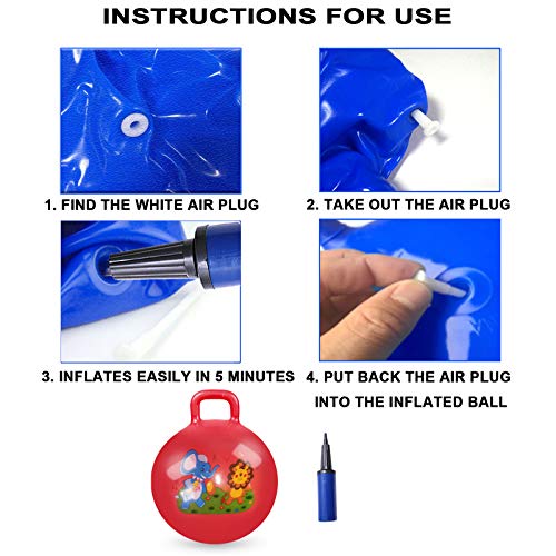 Jumping Bouncy Balls,Sport Bounce Balls with Handles for Kids Balls 18