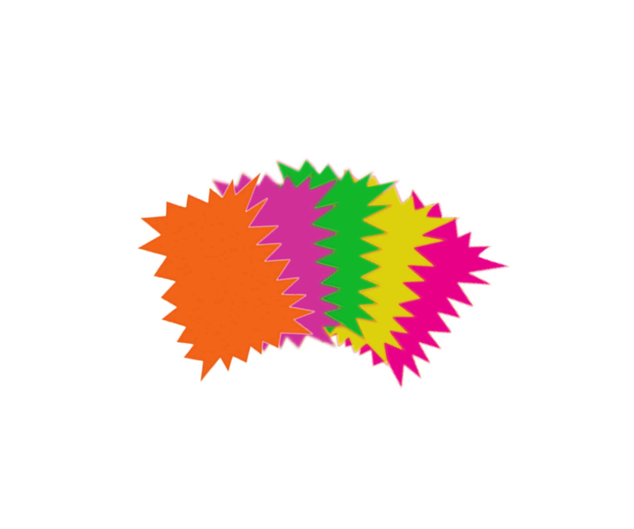 Vsorce4u 40pcs x 15cm x 10cm Neon Stars Flashes Cards Star Shaped Price Tags Labels Name Tags Fluorescent Flashes Card for Home School, Office