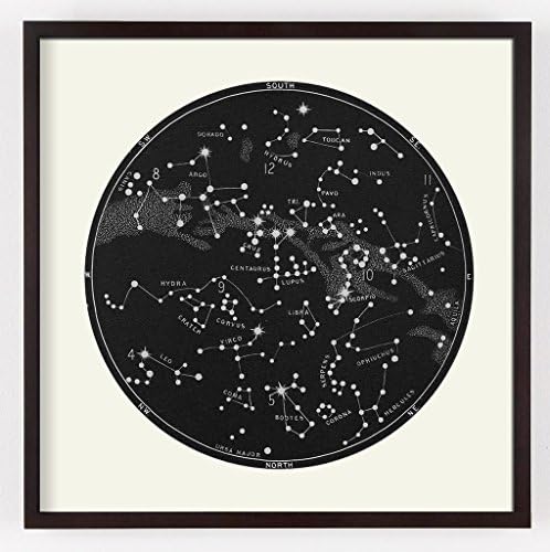 Constellation Map, Celestial Chart Print in Circular format