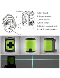 Boebede   Mini medidor de nivel láser horizontal y vertical con líneas cruzadas autonivelables y portátiles, haz rojo