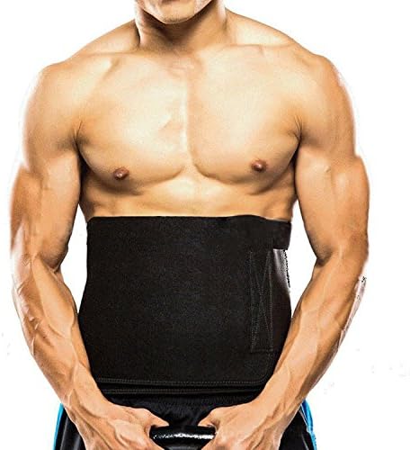 MILIYA Unisex Black Waist Trimmer Braces Supports Loss Weight Ab Belt Caloric Burner Increased Core Stability Sport Exercise Fitness Only One Size Length 45''