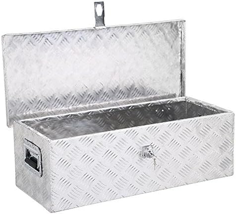 Lovinland Aluminum Tool Box with Lock 30'' x 13'' Truck Bed Storage Tool Box Pickup Trailer Mounted Storage Box