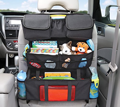 On the Go Back Seat Car Organizer Storage - Black