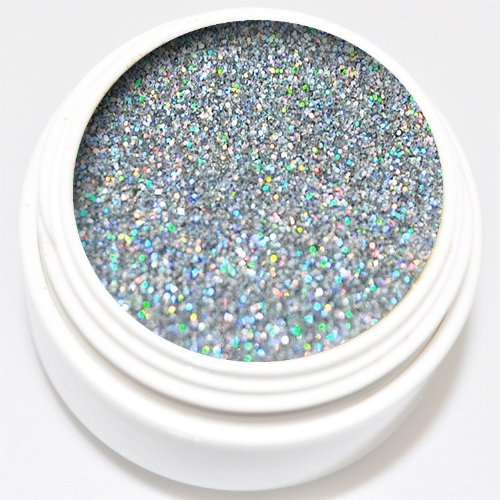 KM Women's Nails Glitter Gel Extrem Silver Hologram 5ml