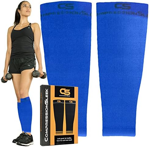 Calf Compression Sleeve Men Women, Works for Running, Training, Travel, Cycling, Hiking, Medical, Maternity, Nursing - Relieves Lower Leg Pain, Shin Splint Support, Improves Circulation