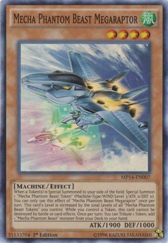 Yu-Gi-Oh! - Mecha Phantom Beast Megaraptor (MP14-EN007) - Mega Pack 2014 - 1st Edition - Super Rare