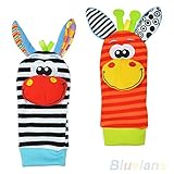 Lovely Infant Baby Foot Socks Rattles Toys by buynice