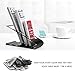 Remote Control Organizer, Metal Space Saving TV Remote Control Shelf Remote Storage Caddy Holder Black and White for Desk Table