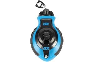 OX Tools OX-P027731 Chalk Line - 100' Thick Line, Curved Hook, 6:1 Gear Ratio, Metal Handle, Easy Top Load, Ergonomic Shape & Rubber Grips - Ideal for Deck Builders, Framers, Roofers