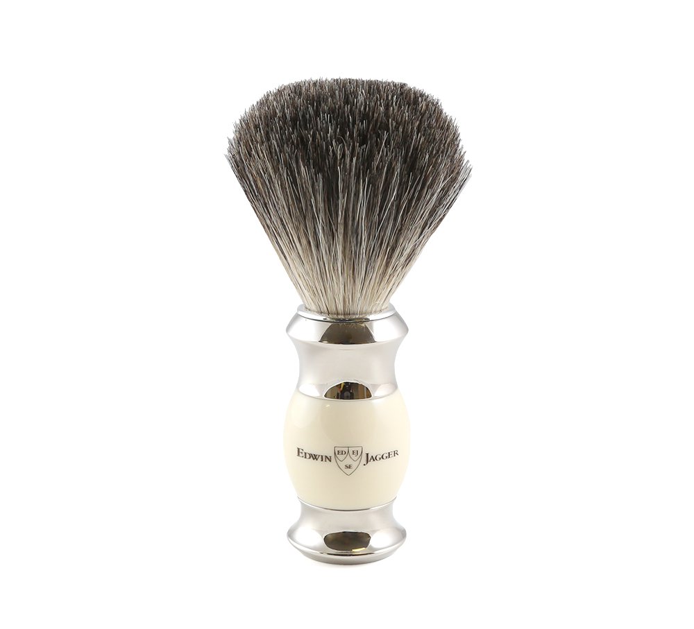 Buy Edwin Jagger Pure Badger Shaving Brush Imitation Ivory Handle