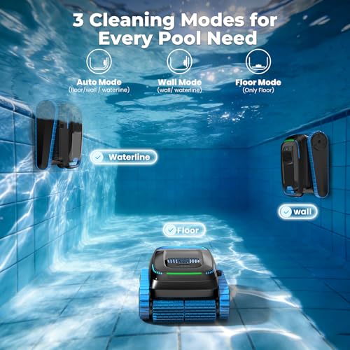 BOTLIFE Robotic Pool Cleaner, 5000 GPH Powerful Suction, Cordless Robotic Pool Vacuum for Inground/Above Ground Pools, Smart Navigation & App Control, 150μm Fine Filter for Wall/Floor/Waterline