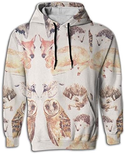 Owl Deer Fawn Hedge Hog Woodland Animals Suit Nice Drawstring Sweatershirt