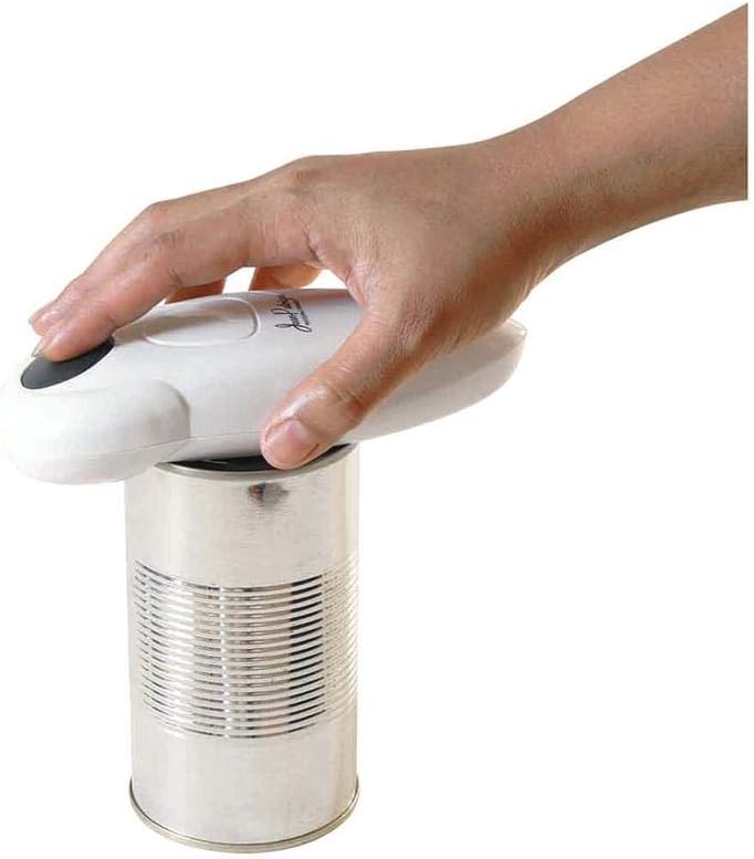 One-Touch Electric Can Opener Automatic Can Opener, White