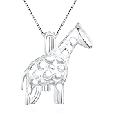 LGSY 925 Sterling Silver Giraffe Cage Pendants Crafting Charm for DIY Necklace Bracelet Jewelry Making