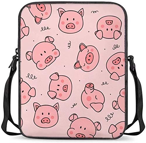 chaqlin Pink Pig Print for Ladies Girls Sling Messenger Shoulder Handbgas Women Casual Travel Sport Crossbody Bags Kids Baby School Bags Gifts
