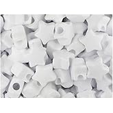 BeadTin White Opaque 13mm Star Pony Beads (250pcs)