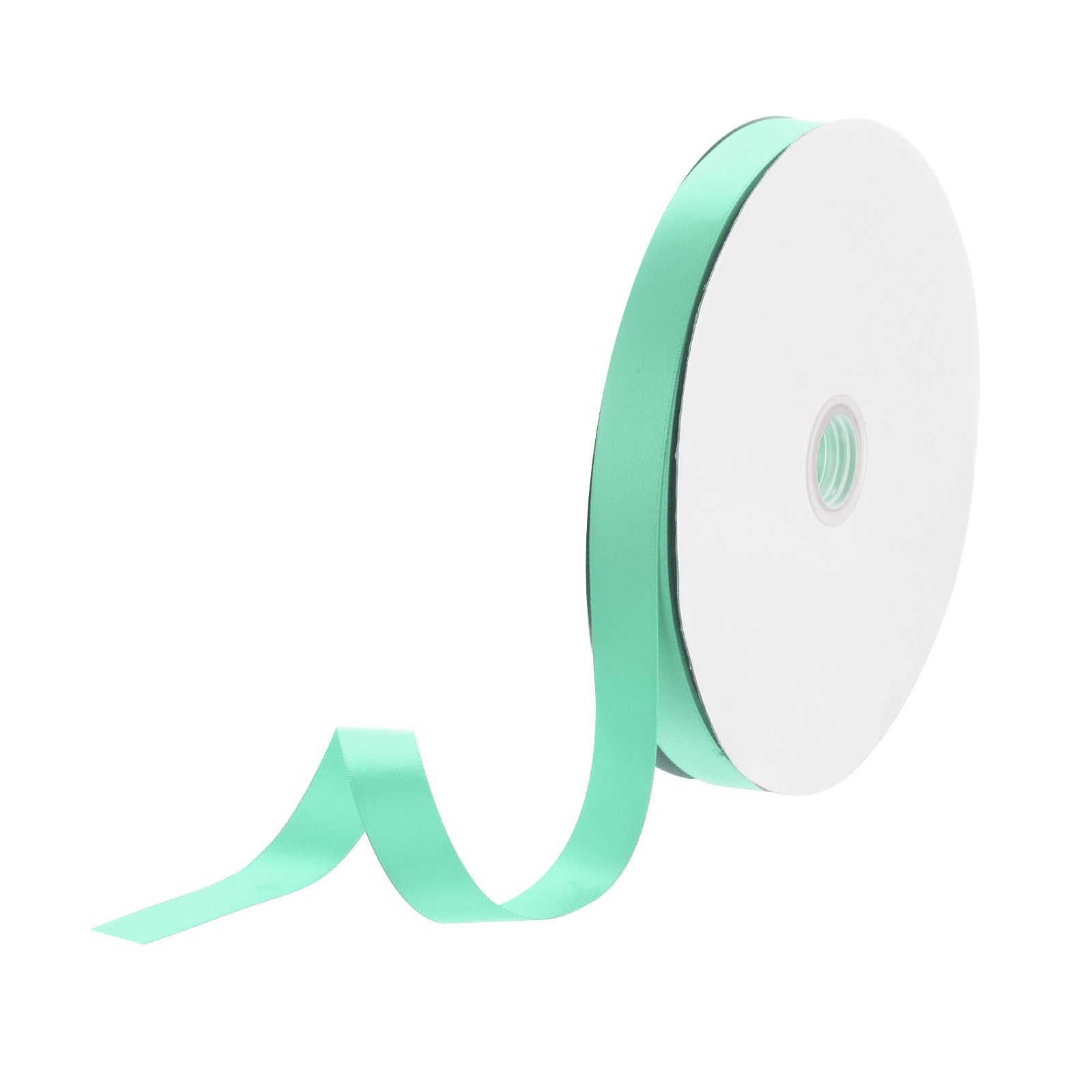 DMiotech 20mm Satin Ribbon 91m/300ft Thin Double Face Fabric Grosgrain Ribbon for Gift Wrapping Floral Hair Flower Bouquet, Turquoise Green