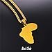 U7 Africa Map Pendant 18K Gold Plated Chain Vintage Ethnic Symbol Pattern African Necklace Hip Hop Jewelry for Men/Women