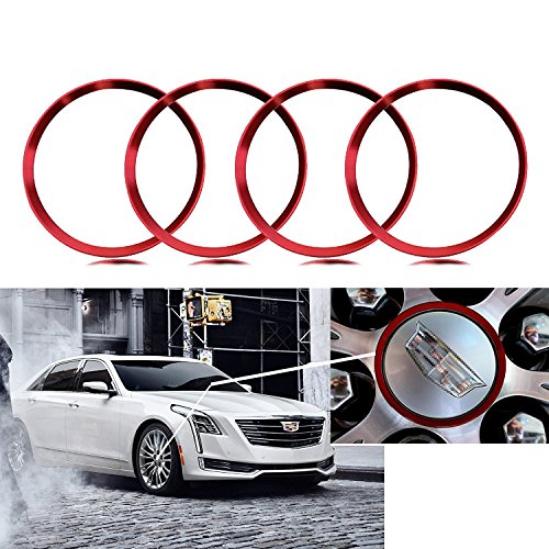 thumbnail image 2 of Red Aluminum Wheel Center Caps With Cadillac Logo – Fit Escalade CTS XTS ATS 2 of 2