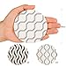 Absorbent Ceramic Stone Coasters for Drinks: Geometric Drink Coaster Set with Cork Back - Round Coasters and Holder Box for Home, Office, Bar - Coffee Table Beverage Cup Mat Sets - 4 Inch, Set of 6