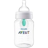 Philips AVENT Anti-Colic Baby Bottle with AirFree Vent, Clear, 9 Oz