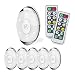 LED Puck Light, led Lights Battery Operated with Remote Control, Wireless Soft Lighting, Under Cabinet Lighting for Kitchen, Timer+ Dimmer, 4000K Warm White, 6 Pack