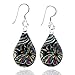 925 Sterling Silver Glass Jewelry Colorful Butterfly Black Dangle Teardrop Earrings