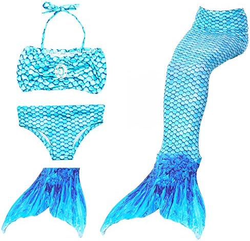 loenzo otiz Girl Mermaid Tail for Swimming and fins Set 4PC