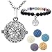 JOVIVI Lava Stone Aromatherapy Essential Oil Diffuser Necklace Locket Pendant + Tree Of Life Charm Bracelet Jewelry w/Box,Mothers Day Valentines Gifts