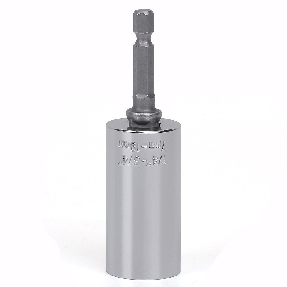 Universalschlüssel Adapter,Standard 1/4 in - 3 / 4in,Metrisch 7- 19mm Multifunktions-Universal-Handwerkzeuge Steckschlüssel Adapter Repair Tools Universalnuss Selbsteinstellende Kombination