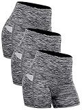 Cadmus High Waist Yoga Hot Shorts for Women Tummy Control Workout Shorts Out Pockets