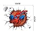 Spiderman 3D Cracked Children Themed Art Wall Sticker, 18X20-Inch